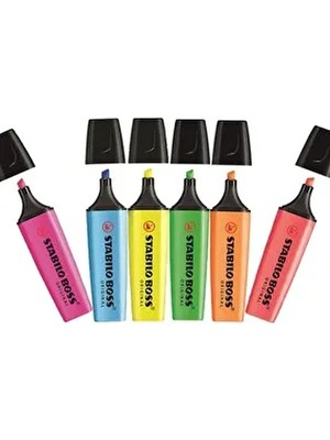 Stabilo Boss 6'lı Set Fosforlu İşaretleme Kalemi Canlı Renkler İle Etkili İşaretleme