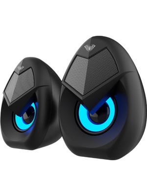 Aula N-69 2*3W Rgb LED Işıklı Masaüstü Oyuncu Laptop Pc Bilgisayar Hoparlörü