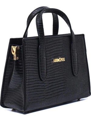 Bayan Askılı Omuz Çanta 363 Siyah Kroko