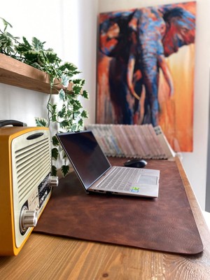 Alesta Leather Atelier (Isim Yazıyoruz) Hakiki Deri Masa Matı 80cmx40cm