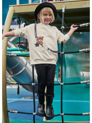 Mayoral Kız Çocuk Baskılı Sweatshirt ve Tayt Takımı (4-10 Yaş) – Şardonlu, Rahat ve Şık Kombin