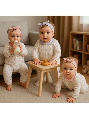 Çiçek Baskılı Kız Bebek Tulum