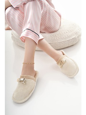 Moda Fırsat Kadın Ev Terliği Peluş Yıkanabilir Içi Yünlü Kürklü Terlik Misafir Çeyiz Bohça Gelin Terliği