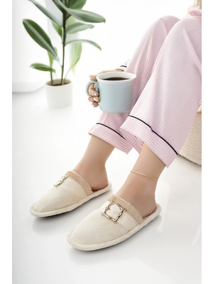 Moda Fırsat Kadın Ev Terliği Peluş Yıkanabilir Içi Yünlü Kürklü Terlik Misafir Çeyiz Bohça Gelin Terliği