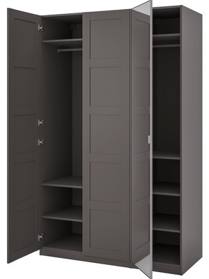 Pax Gardırop, Koyu Gri-Aynalı Cam, 150X60X236 cm