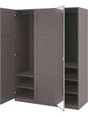 Pax Gardırop, Koyu Gri-Aynalı Cam, 150X60X201 cm