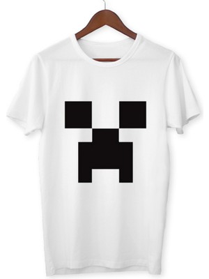 Mınecraft Çocuk Yetişkin Beyaz T-Shirt Unisex Çocuk Tişört