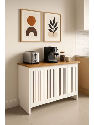 Bangu Petek Üstü Kahve Köşesi Dolabı ( Derinlik 47 cm ) Çok Amaçlı Raf BKDM002