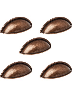 Çanak Kulp 5 Adet 64 mm Antik Bakır Metal Mobilya Çekmece Dolap Kapak Kulpu Modern Mutfak Kulpları
