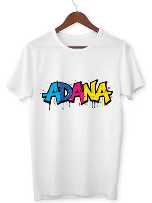 Renkli Adana Baskılı Tişört Adana Baskılı Tişört Adana T-Shirt Yetişkin Unisex Tişört