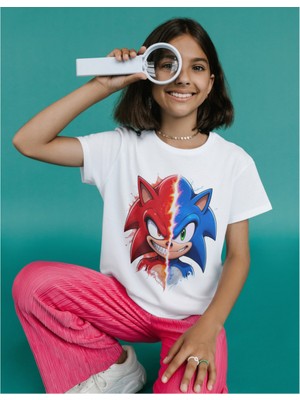 Sonic Çocuk Tişört Knuckles ve Kirpi Sonic Unisex Yetişkin Tişört Sonic Tişört