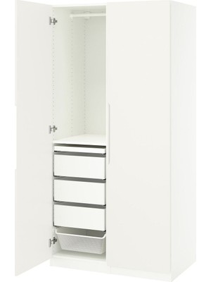 Pax Gardırop, Beyaz-Kırık Beyaz, 100X60X201 cm