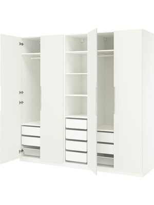 Pax Gardırop, Beyaz-Kırık Beyaz, 250X60X236 cm