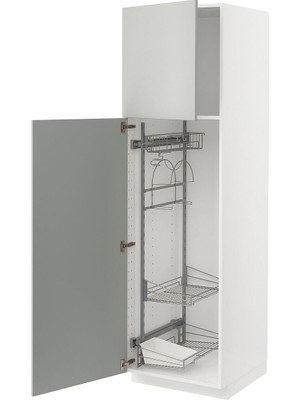 Temizlik Dolabı, Havstorp Açık Gri, 60X60X200 cm