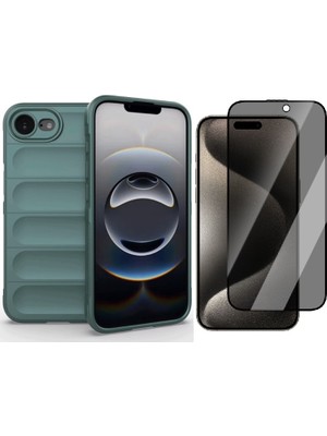 Vendas iPhone 16E Uyumlu Kılıf Esnek Tpu Oyuklu Arka Yüzey Tasarımlı Vendas Etnik Silikon Kapak + Hayalet Ekran Koruyucu