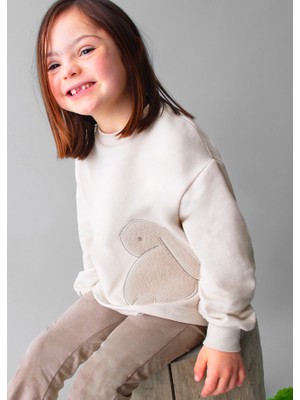 Mayoral Kız Çocuk Tavşan Baskılı Takım - 4-10 Yaş | Yumuşak Sweatshirt ve Pantolon