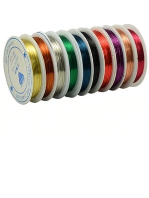 08 mm 10 Adet Renkli Tel El Işi Takı Aksesuar Alüminyum Tel Çiçek TELI08