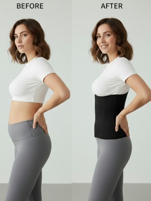 Pamora Kadın Lohusa Göbek Karın Toparlaryıcı Balenli Lateks Korse