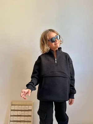 Erkek Çocuk Kanguru Cepli Sweatshirtli Kışlık Takım