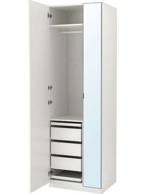 Pax Gardırop, Beyaz-Aynalı Cam, 75X60X236 cm