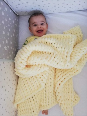 Puffy El Örgü Bebek Battaniye