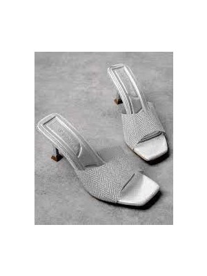 Luart Platin Simli Topuklu Terlik