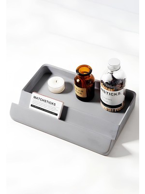 Beton Takı ve Kozmetik Organizer | Küçük Eşya ve Dekoratif Banyo Düzenleyici 16X24X3,5 cm