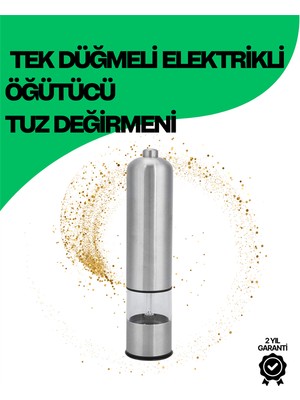 Şeffaf Hazneli Elektrikli Tuz Karabiber Öğütücü Pilli Taşınabilir Mutfak Aleti