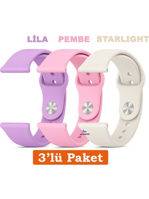 Redmi Watch 5 Active / Redmi Watch 5 Lite Uyumlu 22MM 3'lü Paket Silikon Kordon Seti