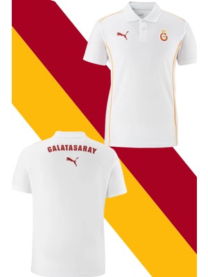 Galatasaray Orijinal Lisanslı A-Takım Polo Yaka Beyaz T-Shirt