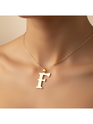 Tabitela 8 Ayar Altın Kolye Ucu Harf F   GM9641 1 gr