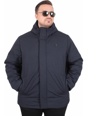 Starbattal Erkek Büyük Beden Kapüşonlu Mont Lujo 2504 Lacıvert