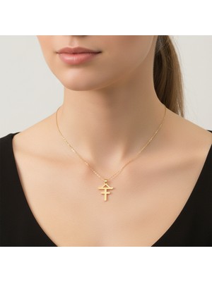 Tabitela 14 Ayar Altın Kolye Ucu Harf F   GM9656 1 gr