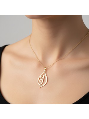 Tabitela 14 Ayar Altın Kolye Ucu Harf D   GM9482 1 gr