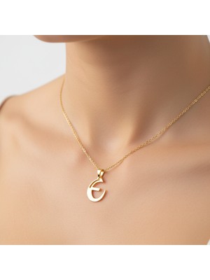 Tabitela 14 Ayar Altın Kolye Ucu Harf E   GM9509 1 gr