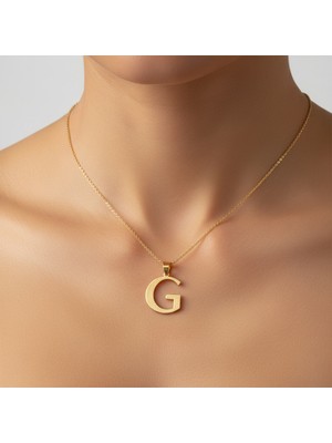 Tabitela 14 Ayar Altın Kolye Ucu Harf G   GM9672 1 gr