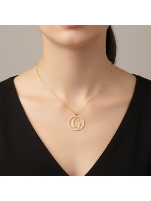 Tabitela 14 Ayar Altın Kolye Ucu Harf G   GM9680 1 gr