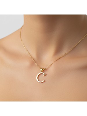 TabiTela 8 ayar altın kolye ucu Harf C   GM9476 1 gr