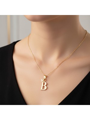TabiTela 14 ayar altın kolye ucu Harf B   GM9449 1 gr