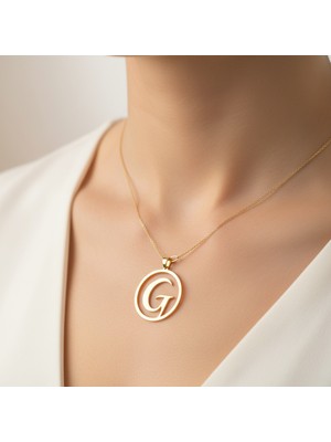 Tabitela 14 Ayar Altın Kolye Ucu Harf G   GM9670 1 gr
