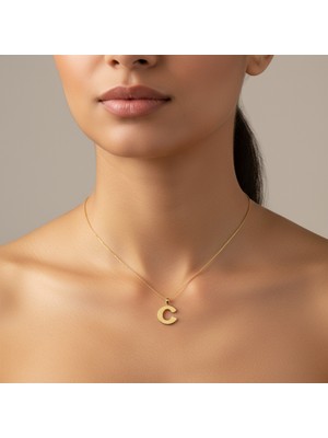 Tabitela 8 Ayar Altın Kolye Ucu Harf C   GM9474 1 gr