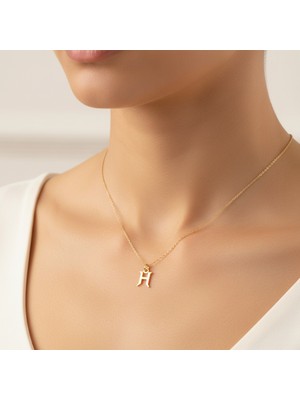 Tabitela 8 Ayar Altın Kolye Ucu Harf H   GM9691 1 gr