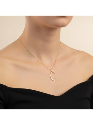 TabiTela 8 ayar altın kolye ucu Harf C   GM9475 1 gr