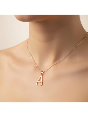 Tabitela 14 Ayar Altın Kolye Ucu Harf A   GM9423 0.5 gr