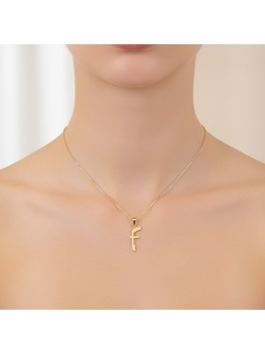 TabiTela 8 ayar altın kolye ucu Harf F   GM9637 1 gr