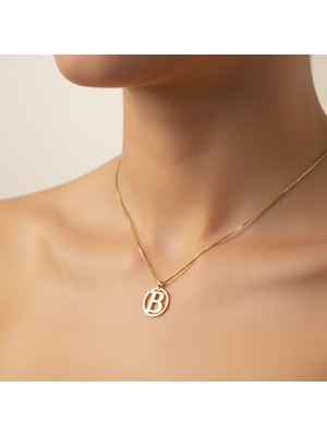 TabiTela 14 ayar altın kolye ucu Harf B   GM9462 1 gr