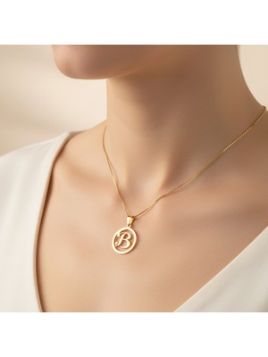 Tabitela 14 Ayar Altın Kolye Ucu Harf B   GM9453 0.5 gr