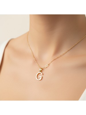 TabiTela 8 ayar altın kolye ucu Harf G   GM9676 1 gr