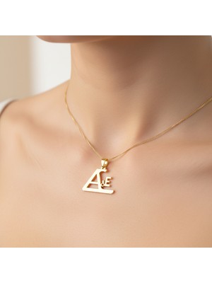 TabiTela 14 ayar altın kolye ucu A&E / Æ GM9998 0.5 gr