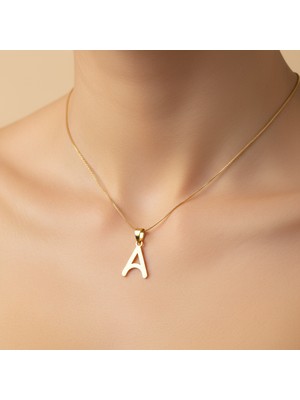 Tabitela 14 Ayar Altın Kolye Ucu Harf A   GM9441 0.5 gr